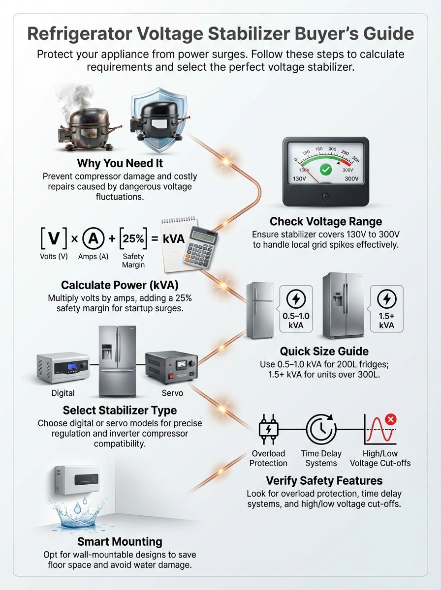 How Much Voltage Stabilizer Required for Refrigerator: Full Buyer’s Guide How Much Voltage Stabilizer Required for Refrigerator: Full Buyer’s Guide