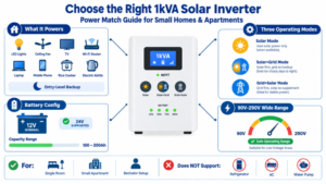 Cómo elegir un inversor solar de 1 kVA para tu hogar